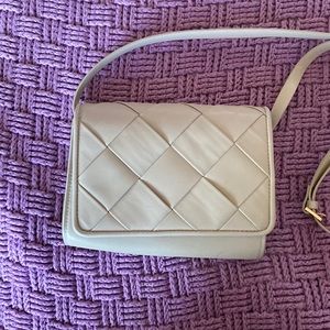 Cream Colored H&M Fold Top Handbag